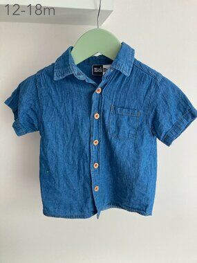 🪴5/$30 Mick Mack 12-18 Months Baby Thin Collar Button Shirt Spring Summer